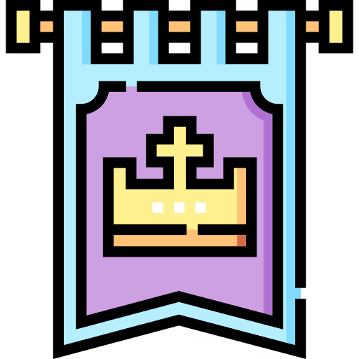 Kingdom monarchy banner flags icon