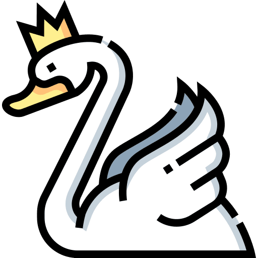Swan fairytale zoo bird icon