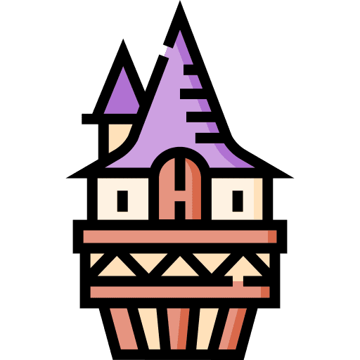 Tower buildings fortress monument icon