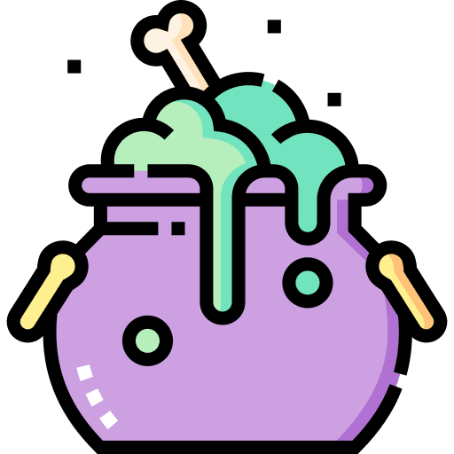 Cauldron spooky magic bone icon