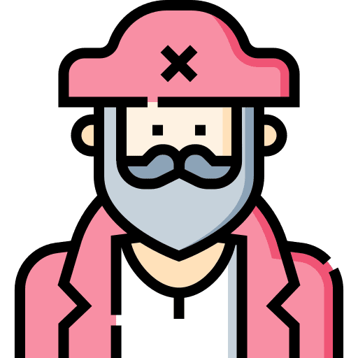 Pirate hat caucasian man icon
