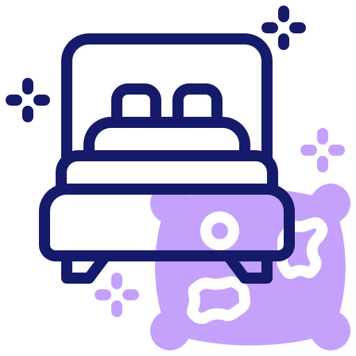 Bed furniture pillow rest icon