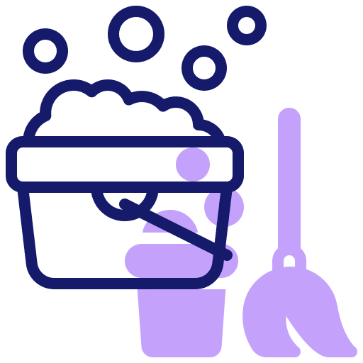 Bucket brush broom wash icon