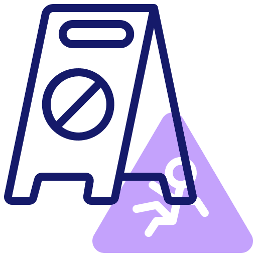 Caution sign wet floor signaling fall icon Caution sign wet floor signaling fall icon