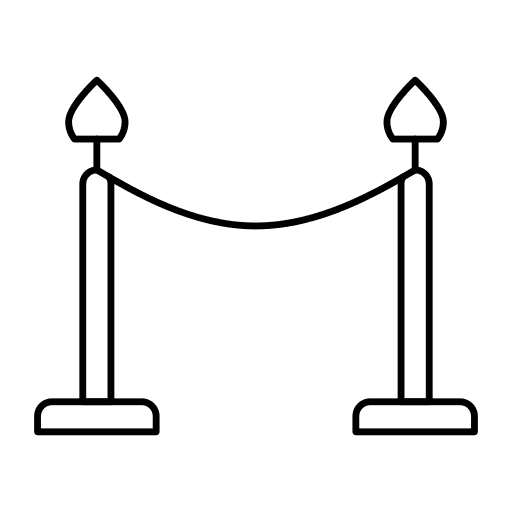 Barrier signaling party rope icon
