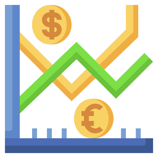 Line chart report arrow graphic icon Line chart report arrow graphic icon
