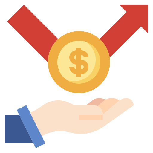 Profit trade invest arrow up icon