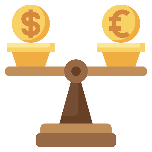 Scale dollar scale business and finance icon Scale dollar scale business and finance icon
