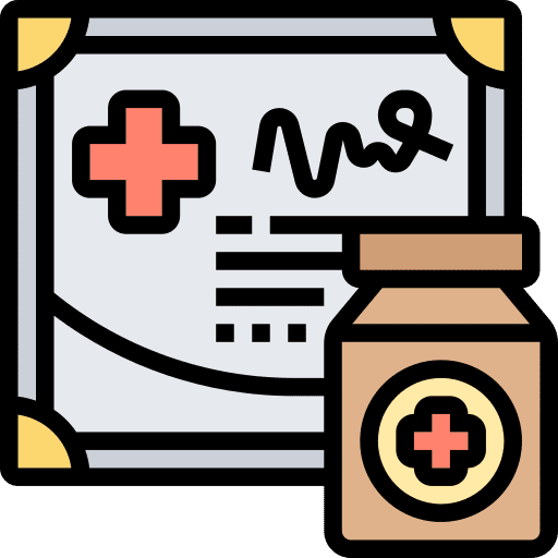 Certificate healthcare and medical drug certificate icon