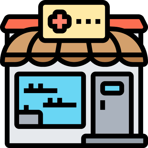 Drugstore clinic healthcare and medical pharmacy icon Drugstore clinic healthcare and medical pharmacy icon