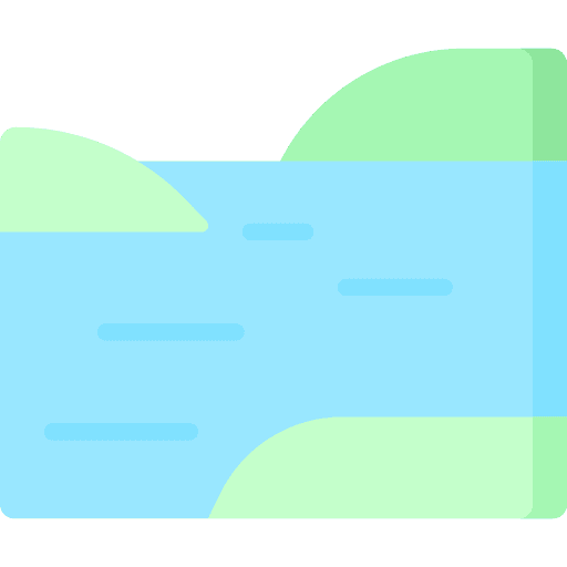 River water nature scenery icon