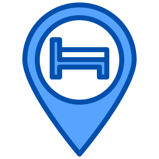 Pin map pointer hotel sign pin icon