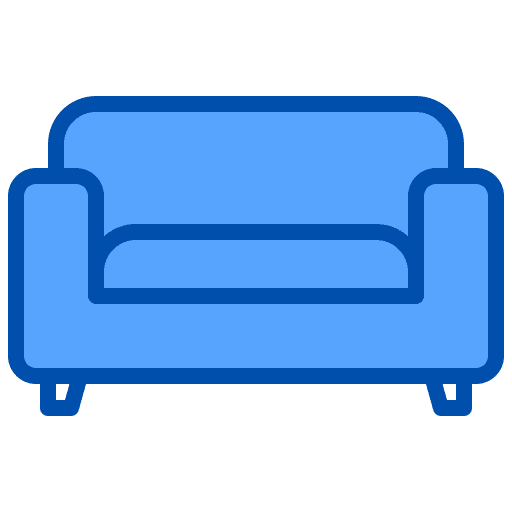 Sofa couch furniture and household hotel icon