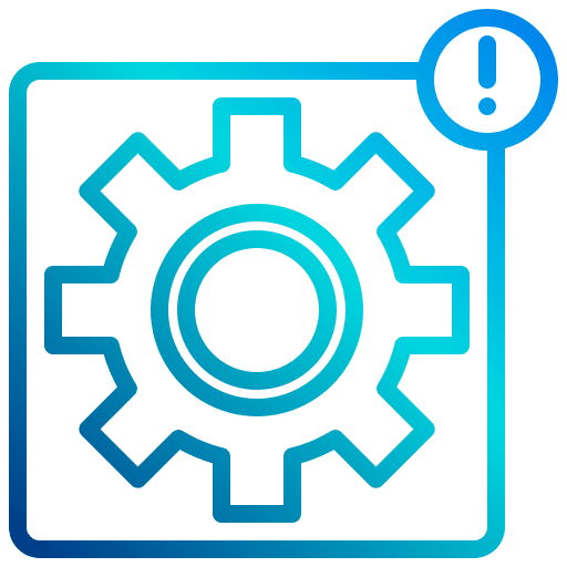Setting management settings warning sign icon Setting management settings warning sign icon