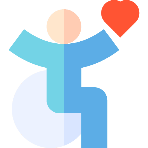 Disabilities medical wheelchair kids icon