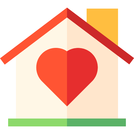 House solidarity shelter heart icon