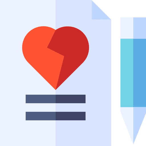 Divorce document love and romance paper icon Divorce document love and romance paper icon