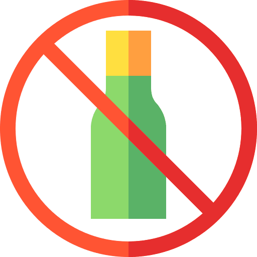 No alcohol bottle signaling no drinking icon No alcohol bottle signaling no drinking icon