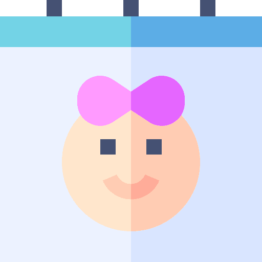 Calendar baby schedule time and date icon Calendar baby schedule time and date icon