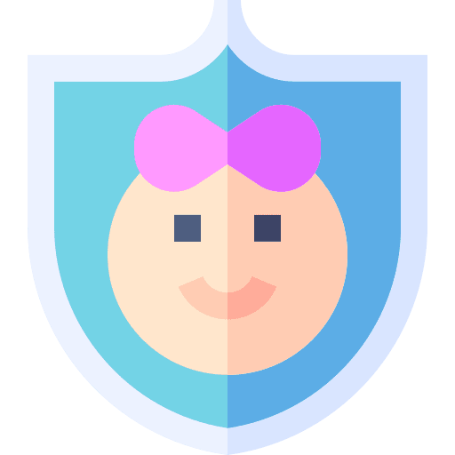 Kid insurance baby girl shield icon Kid insurance baby girl shield icon
