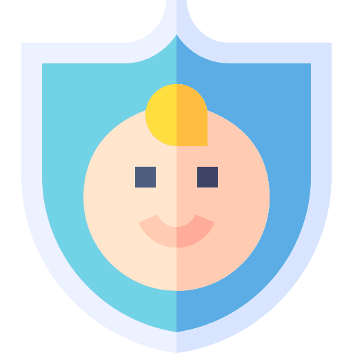 Kid insurance security shield icon Kid insurance security shield icon