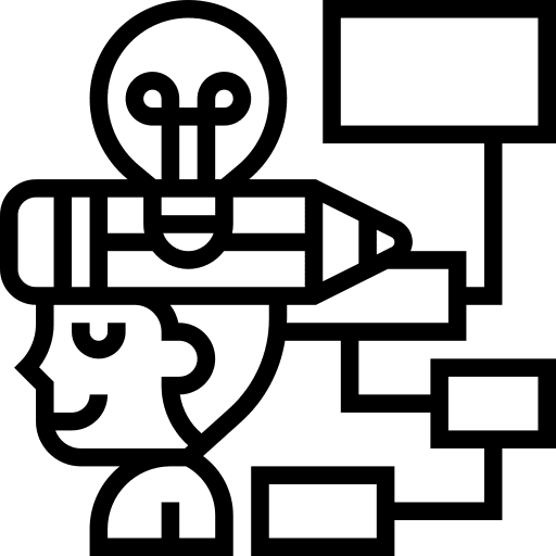 Mind map idea mind man icon