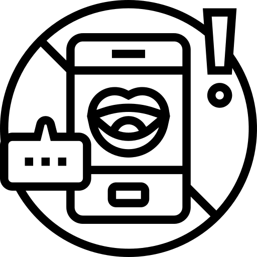 Harassment smartphone stop prohibition icon Harassment smartphone stop prohibition icon