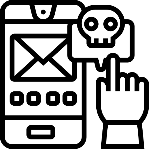 Spam communications smartphone email icon Spam communications smartphone email icon