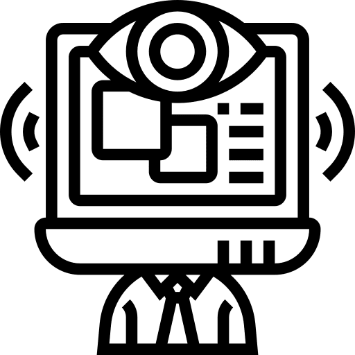 Spy watched cybercrime computer icon Spy watched cybercrime computer icon