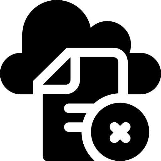 File cloud computing cloud storage cancel icon