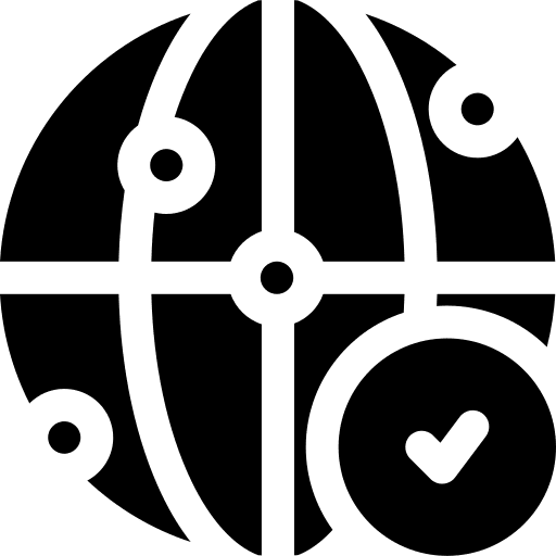 Connected check connection technology icon Connected check connection technology icon