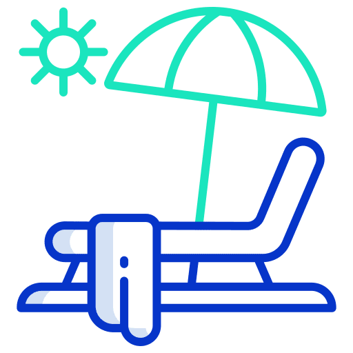 Sunbed sun umbrella holidays vacations icon