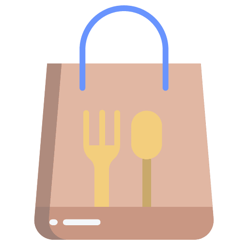 Lunch bag packaging take away lunch icon