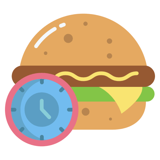 Burger time restaurant waiting icon Burger time restaurant waiting icon
