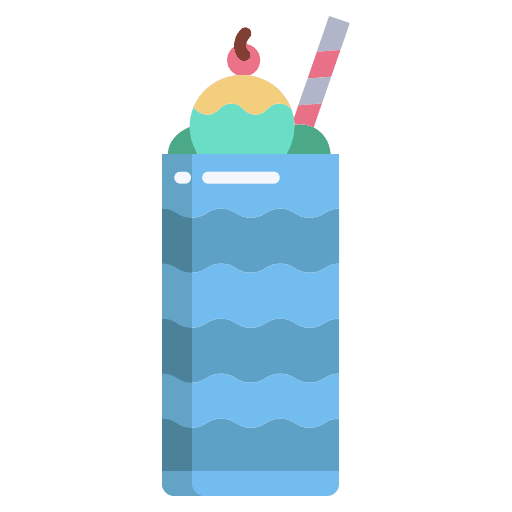 Ice cream food and restaurant smoothie glass icon Ice cream food and restaurant smoothie glass icon