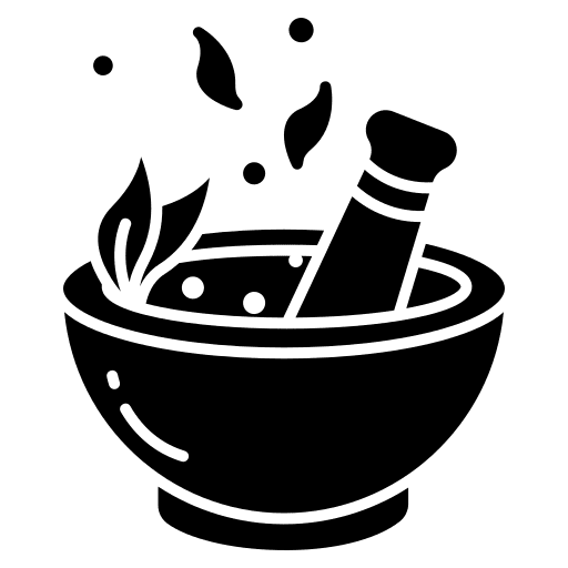 Mortar herb natural leaves icon