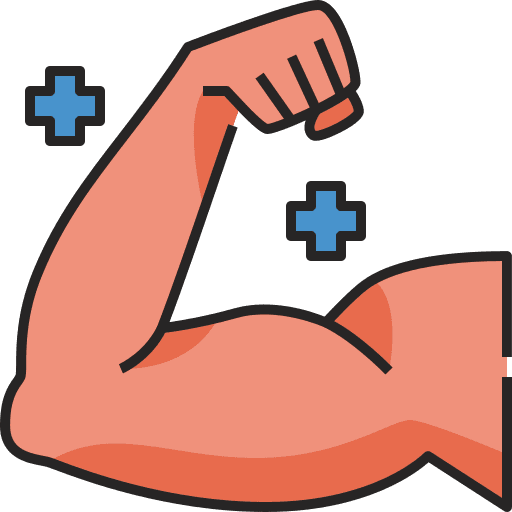 Muscle strong healthcare and medical body parts icon