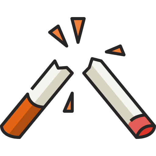 Cigarette healthy lifestyle no smoking broken icon Cigarette healthy lifestyle no smoking broken icon