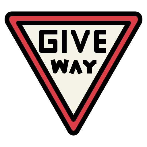 Give way give way signaling road sign icon