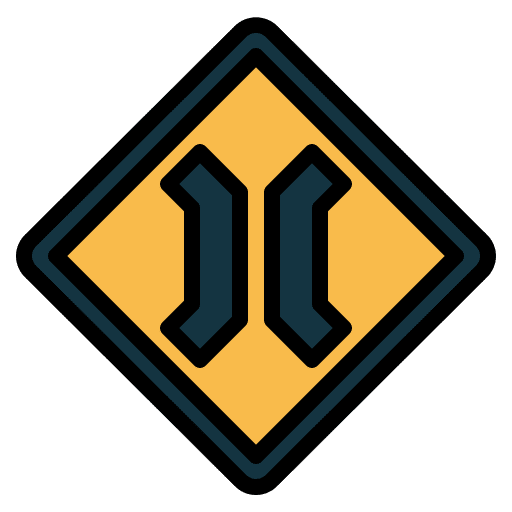 Narrow bridge narrow bridge road sign traffic sign icon