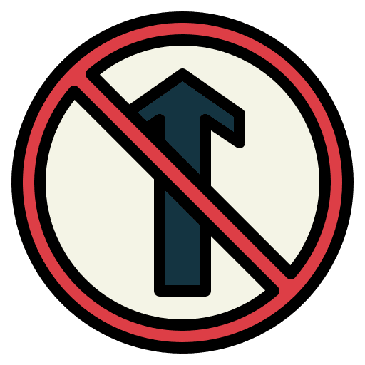No entry road sign arrow up sign icon
