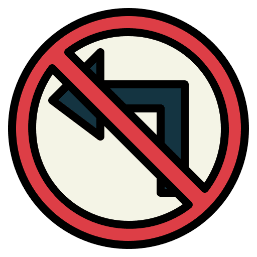 No turn left traffic sign road sign no turn left icon No turn left traffic sign road sign no turn left icon