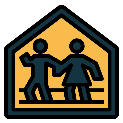 Pedestrian crossing road sign traffic sign school icon