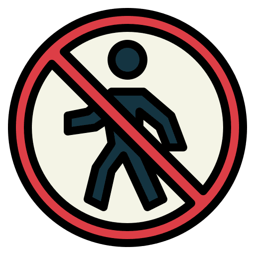 Pedestrian no road sign traffic sign icon
