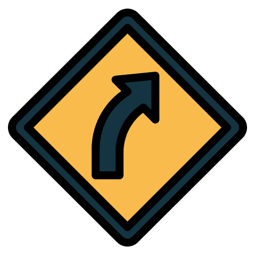 Right turn traffic sign signaling road sign icon Right turn traffic sign signaling road sign icon