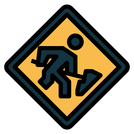 Road work signaling traffic sign road sign icon