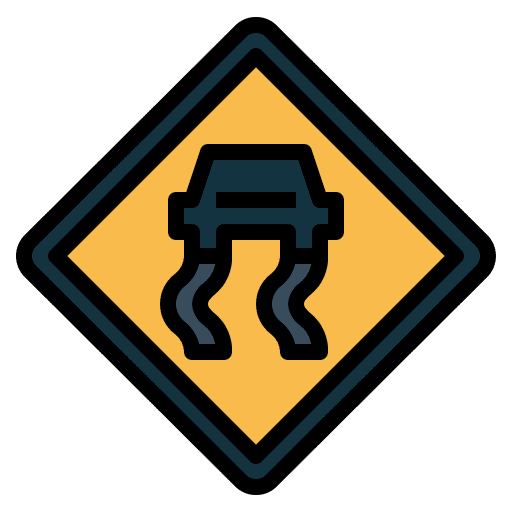 Slippery road road sign traffic sign signaling icon Slippery road road sign traffic sign signaling icon