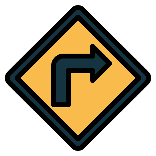 Turn right road sign traffic sign signaling icon