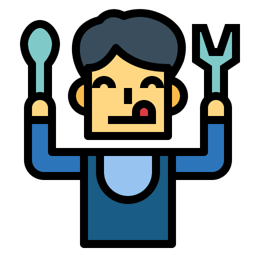 Hungry bib eat wait icon