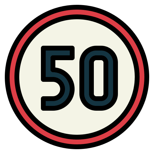 Speed limit signaling traffic sign road sign icon Speed limit signaling traffic sign road sign icon